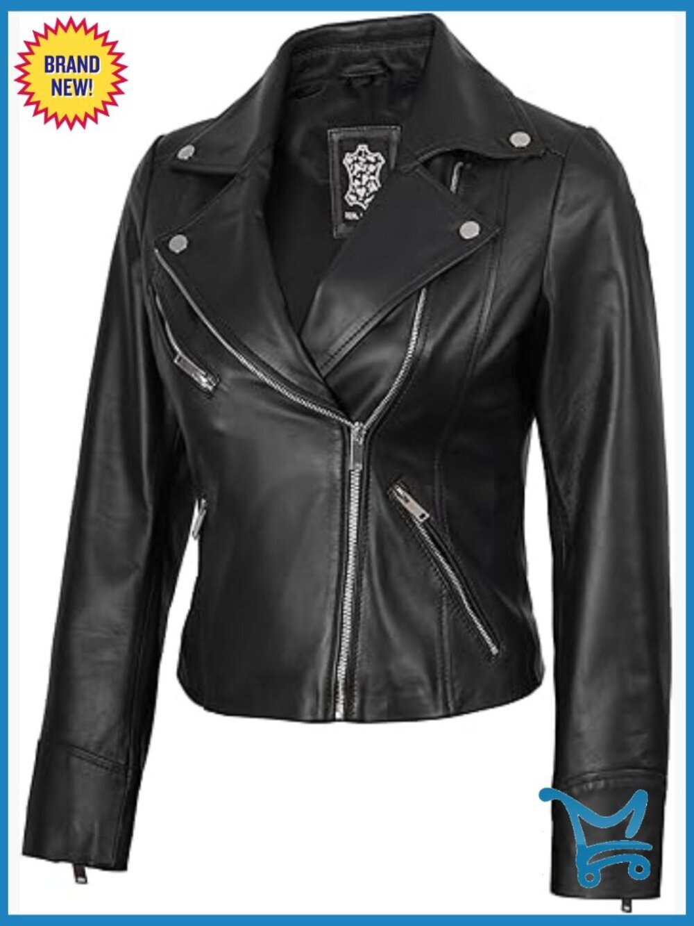 Asymmetrical Real Lambskin Leather Jacket Women's Casual Outerwear All Seasons